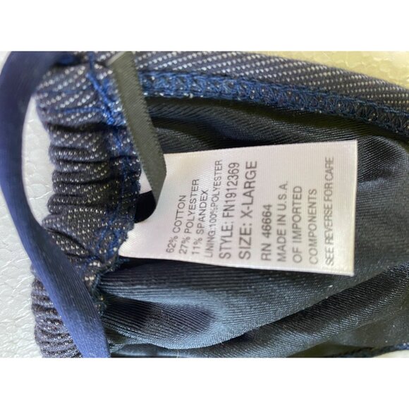 Navy Blue Halter Triangle Bikini XL Fashion Nova Sexy Denim Jean Look‎ Y2K Beach - Picture 8 of 11